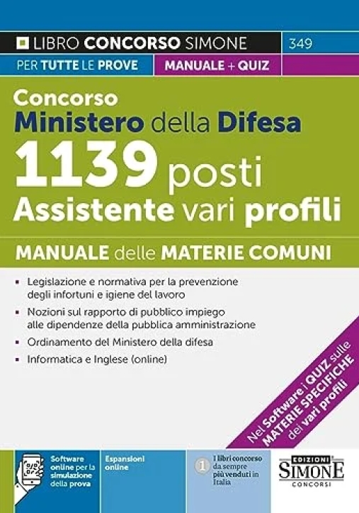 Immagine 0 di 1139 Ministero Difesa - Assistenti Vari Profili - Manuale Delle Materie