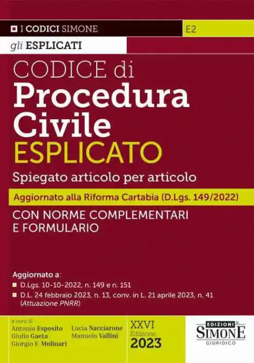 Immagine 0 di Codice Procedura Civile Esplicato 26ed.