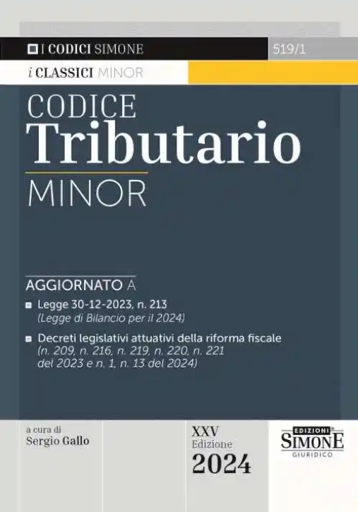 Immagine 0 di Codice Tributario Minor 2024 25ed.