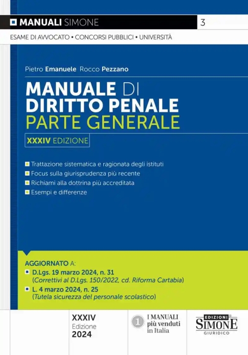 Immagine 0 di Manuale Diritto Penale P.generale 34ed.