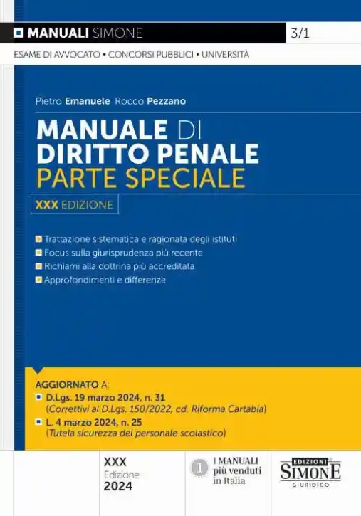 Immagine 0 di Manuale Diritto Penale P.speciale 30ed.