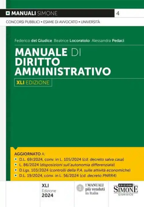 Immagine 0 di Manuale Diritto Amministrativo 41ed.