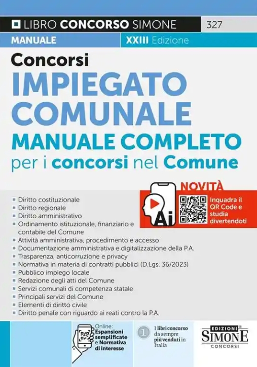 Immagine 0 di Concorso Impiegato Comunale Manuale 23ed