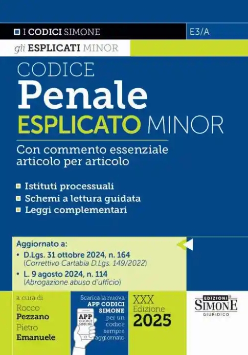 Immagine 0 di Codice Penale Esplicato Minor 30ed.2025