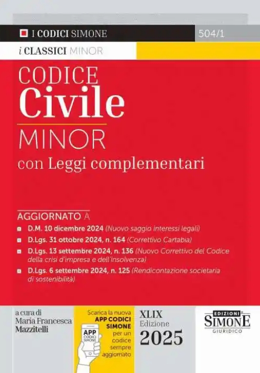 Immagine 0 di Codice Civile Minor 2025 49ed.