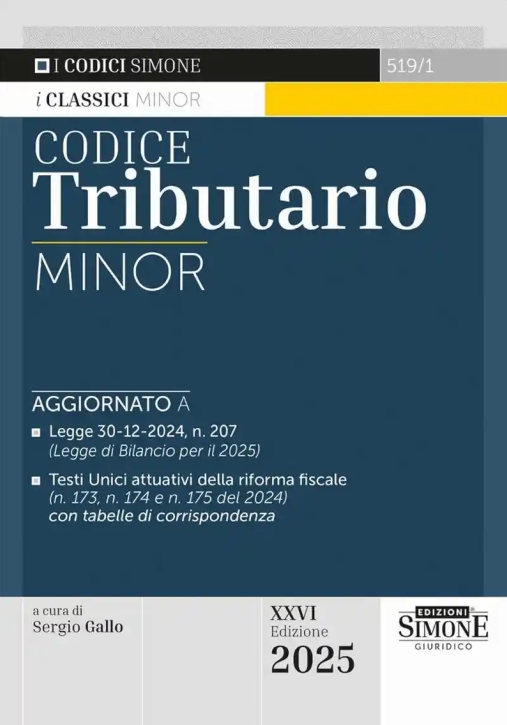 Immagine 0 di Codice Tributario Minor 2025 26ed.