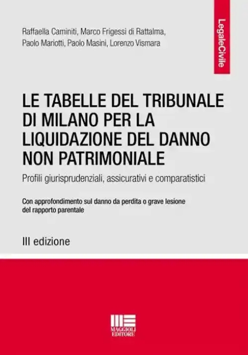 Immagine 0 di Tabelle Tribunale Milano Liquidaz.danno