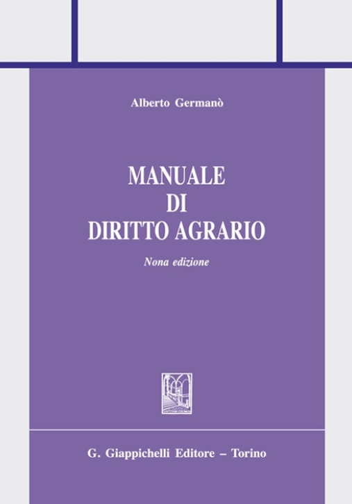 Immagine 0 di Manuale Diritto Agrario 9ed.