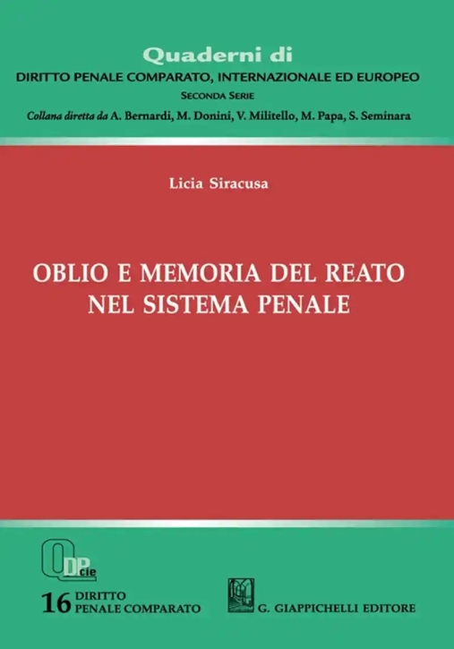 Immagine 0 di Oblio E Memoria Del Reato