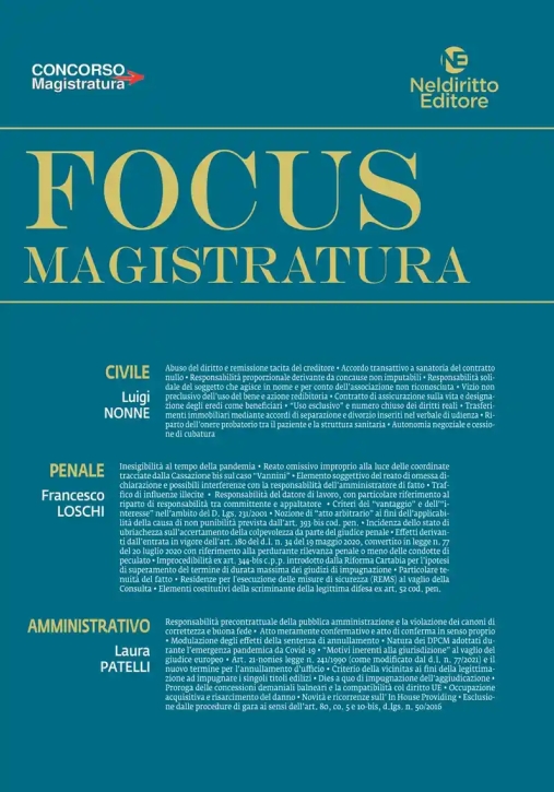 Immagine 0 di Focus Magistratura 14-2022