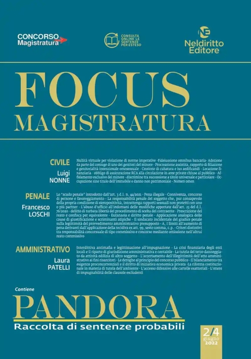 Immagine 0 di Focus Magistratura 2-2022