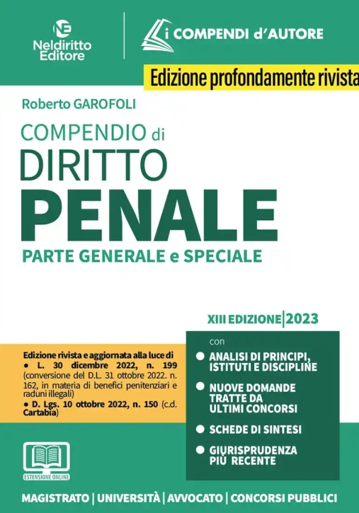 Immagine 0 di Compendio Diritto Penale 2023 13ed.