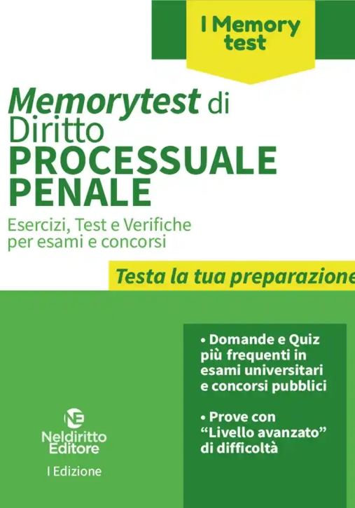 Immagine 0 di Memorytest Diritto Processuale Penale