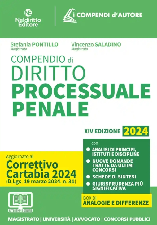 Immagine 0 di Compendio Processuale Penale 2024 14ed.