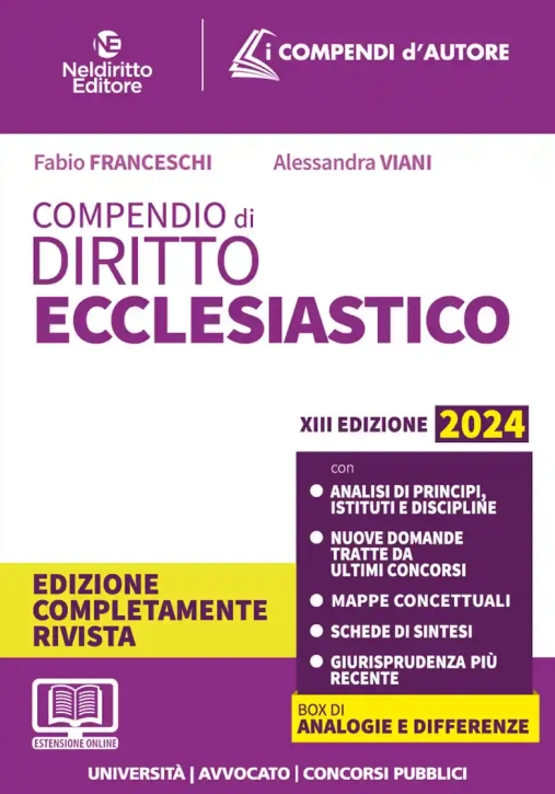 Immagine 0 di Compendio Diritto Ecclesiastico 2024