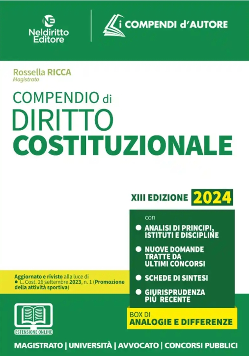 Immagine 0 di Compendio Dir.costituzionale 2024 13ed.