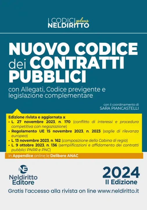 Immagine 0 di Nuovo Codice Contratti Pubblici Plus