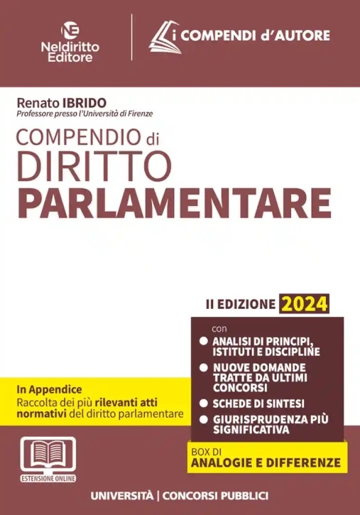 Immagine 0 di Compendio Diritto Parlamentare 2024