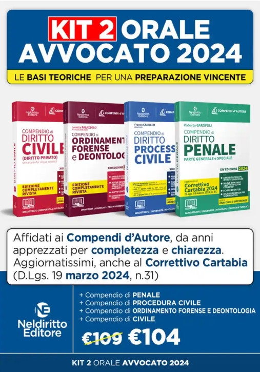 Immagine 0 di Kit 2 Orale Avvocato 2024 Comp.4 Volumi