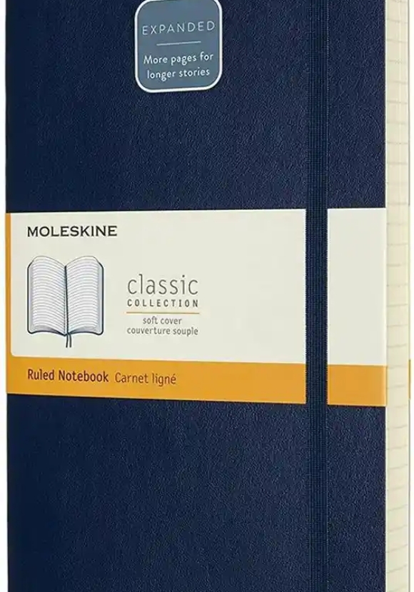 Notebook Large Expanded Ruled Sapphire Blue Soft