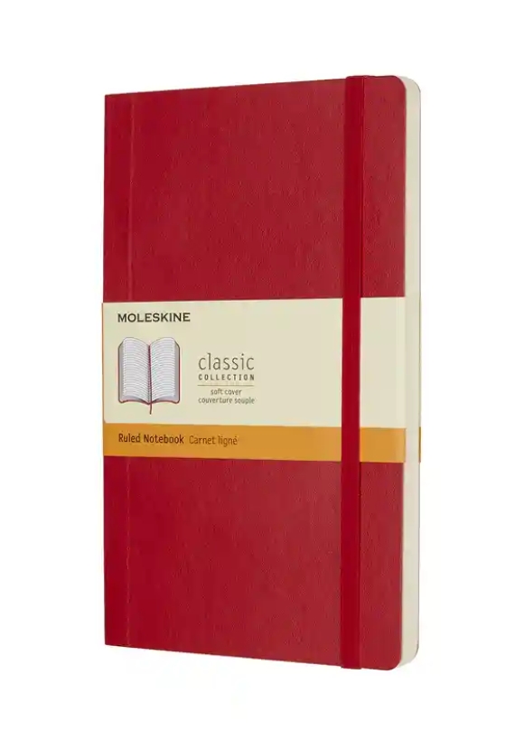 Moleskine Notebook Large Ruled Scarlet Red Soft Cover