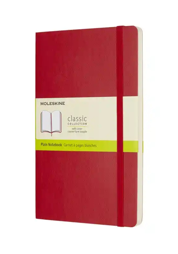 Moleskine Notebook Large Plain Scarlet Red Soft Cover