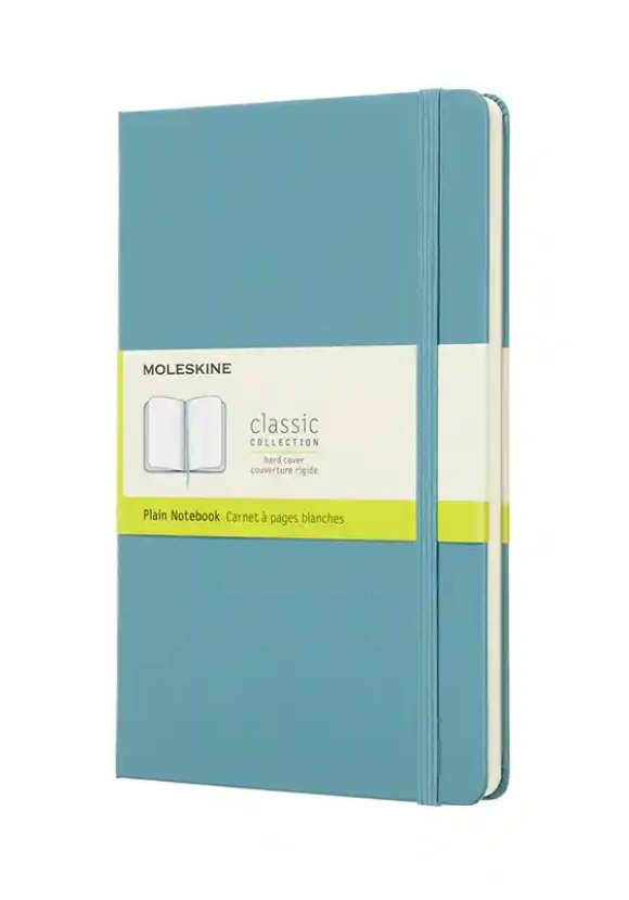 Moleskine Classic Notebook Large Plain Hard Cover Reef Blue