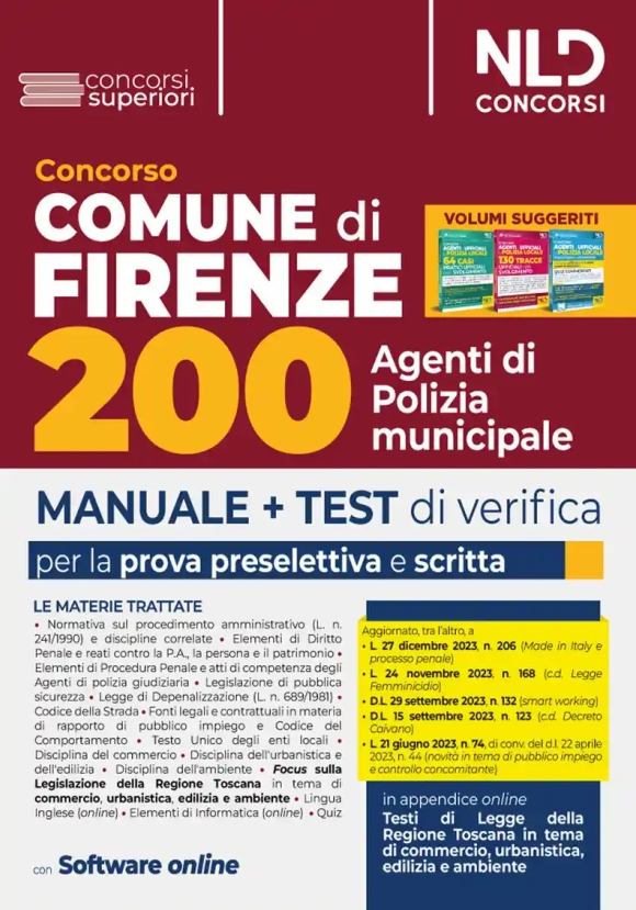 200 Agenti Polizia Municipale - Comune Firenze - Manuale Prova Preselett