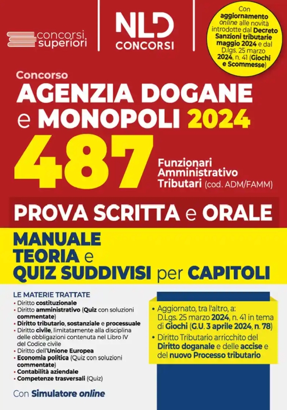 487 Funzionari Amm.vi Ag.dogane Scr-oral