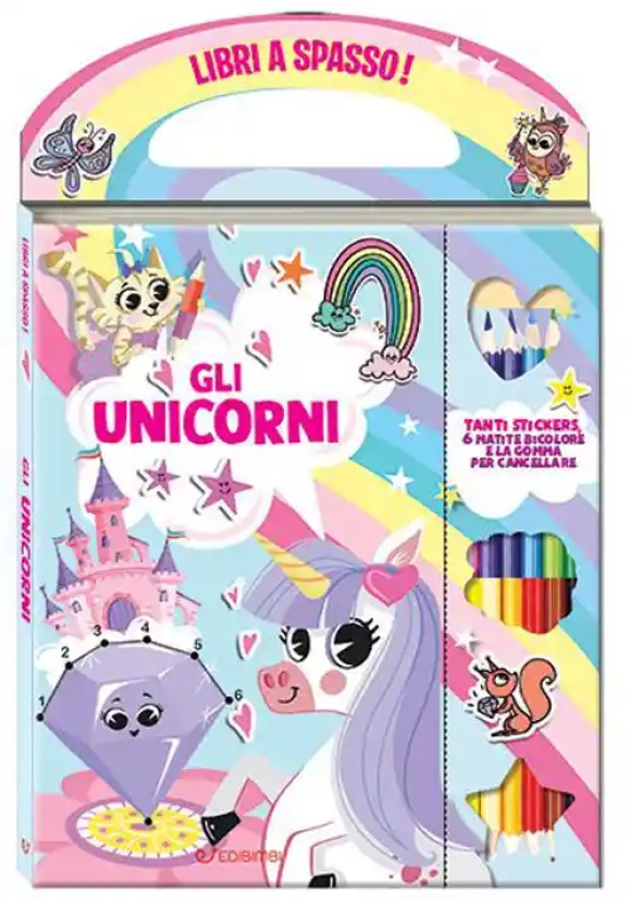 Unicorni. Libri A Spasso. Ediz. Illustrata. Con Gomma E 6 Matite (gli)