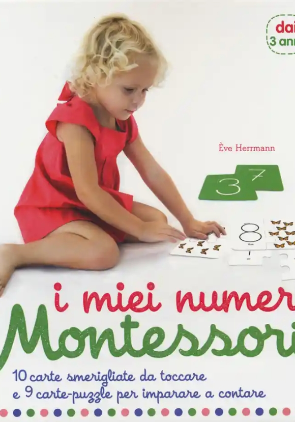 Miei Numeri. Montessori. 10 Carte Smerigliate Da Toccare E 9 Carte Puzzle Per Imparare A Contare. Co