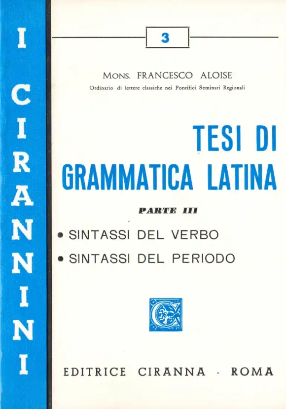 Tesi Di Grammatica Latina - Vol. Iii