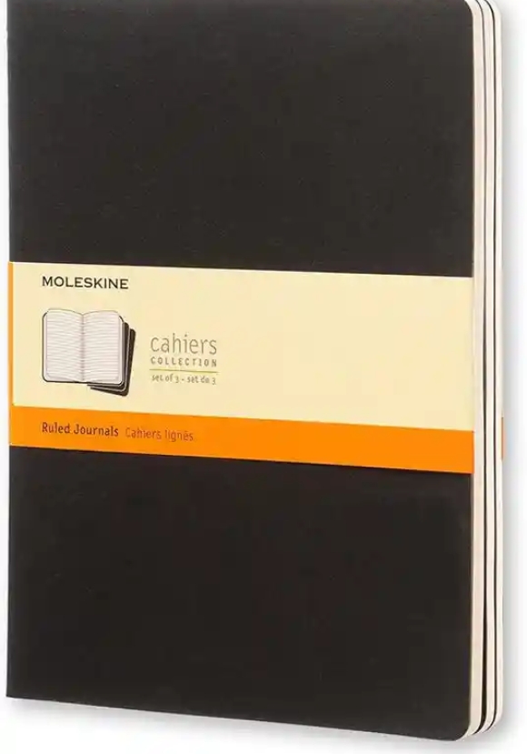 Cahier Jnls Xl Ruled Black