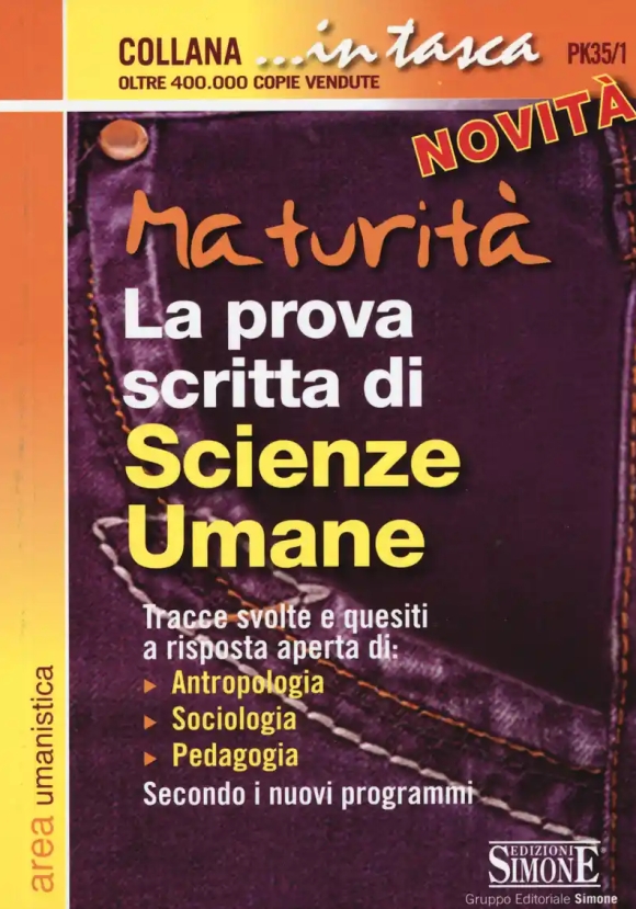 Pk35/1  MaturitÃ  La Prova Scritta Di Scienze Umane