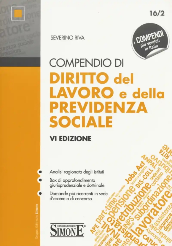 16/2  Compendio Di Diritto Del Lavoro E Della Previdenza Sociale