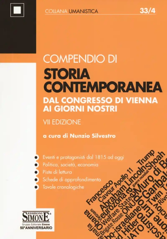 33/4  Compendio Di Storia Contemporanea. Dal Congresso Di Vienna Ai Giorni Nostri