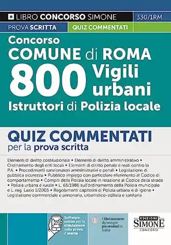 800 Vigili Urbani Com.roma Quiz Pr.scrit