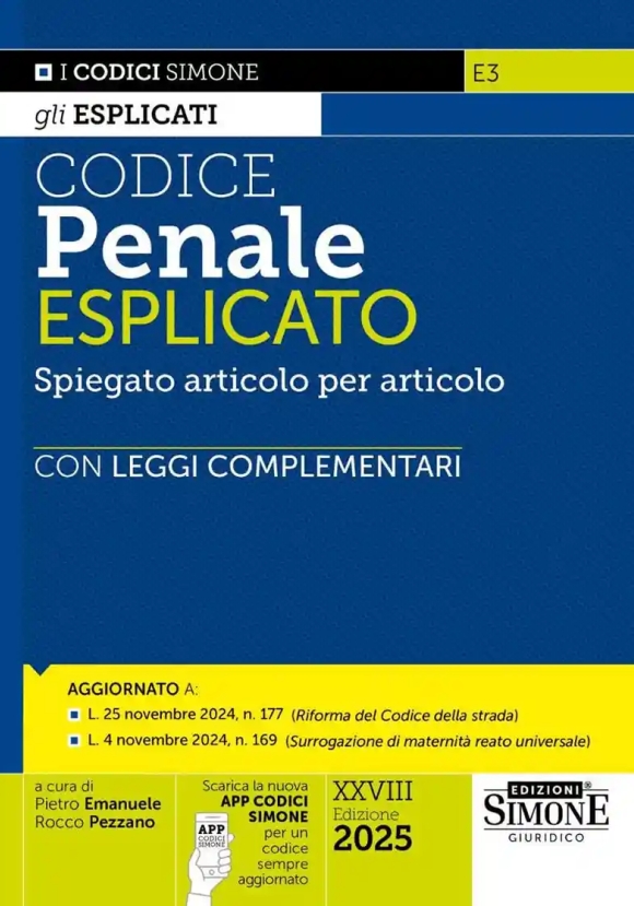 Codice Penale Esplicato 2025 28ed.