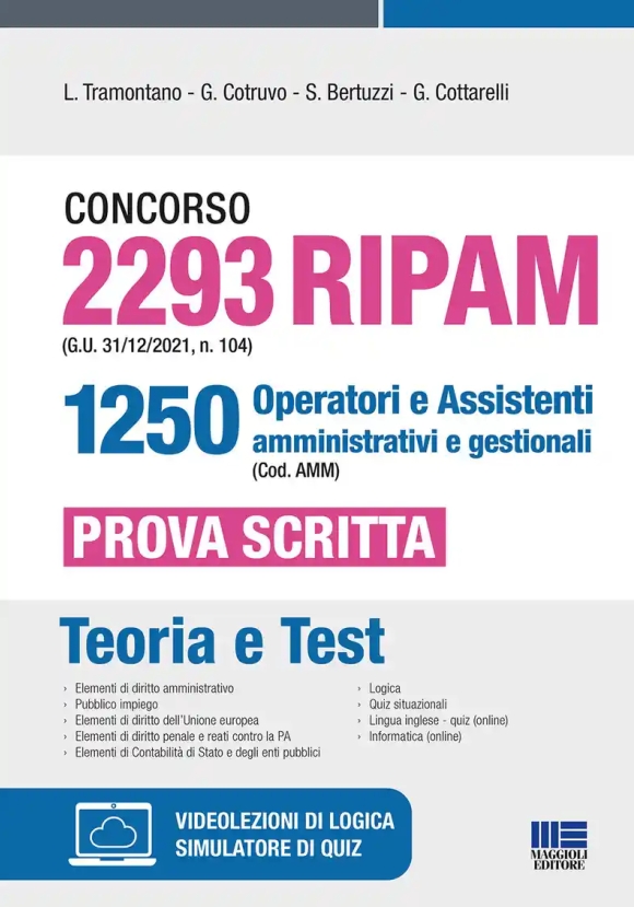 Concorso 2293 Ripam (g.u. 31/12/2021, N. 104) 1250 Operatori E Assistenti Amministrativi E Gestional