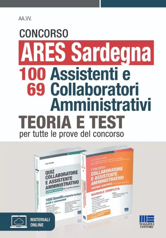 Kit 2v - 100 Assistenti Amministrativi - Ares Sardegna - Manuale + Quiz