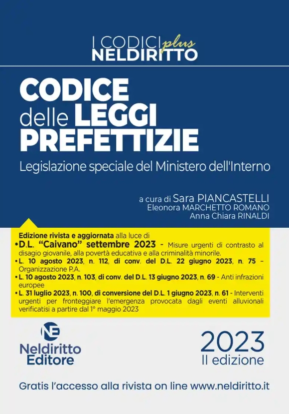 Codice Delle Leggi Prefettizie 2023