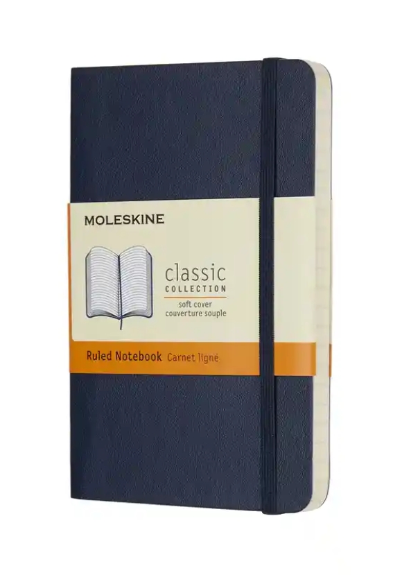 Moleskine Notebook Pocket Ruled Sapphire Blue Soft