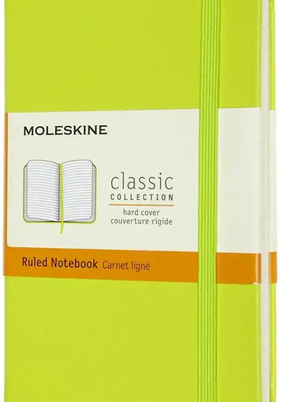 Notebook Pocket Ruled Hard Lemon Green