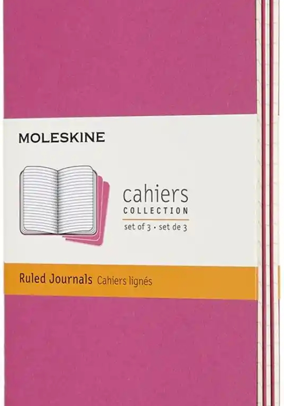 Cahier Jnls Pocket Ruled Kinetic Pink