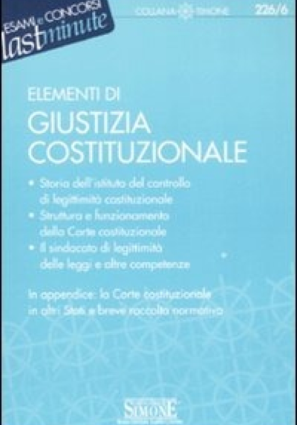 226/6  Elementi Di Giustizia Costituzionale