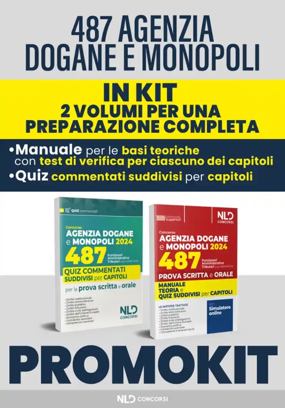 487 Funzionari Amministrativi - Agenzia Dogane - Kit 2v Di Preparazione