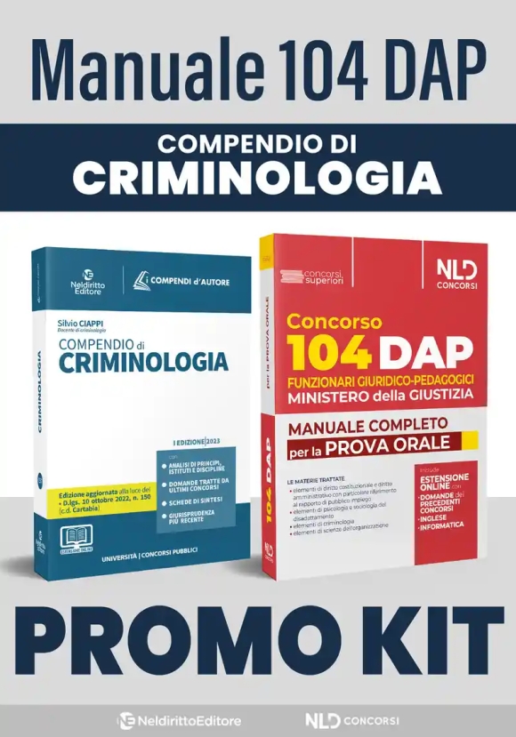 Kit 2v - 104 Dap Orale + Compendio Criminologia