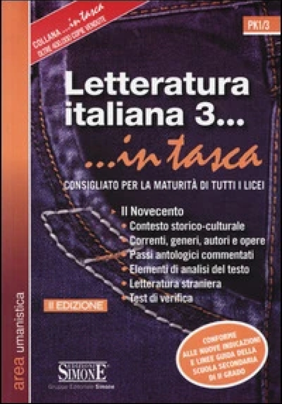 Pk1/3  Letteratura Italiana 3... In Tasca